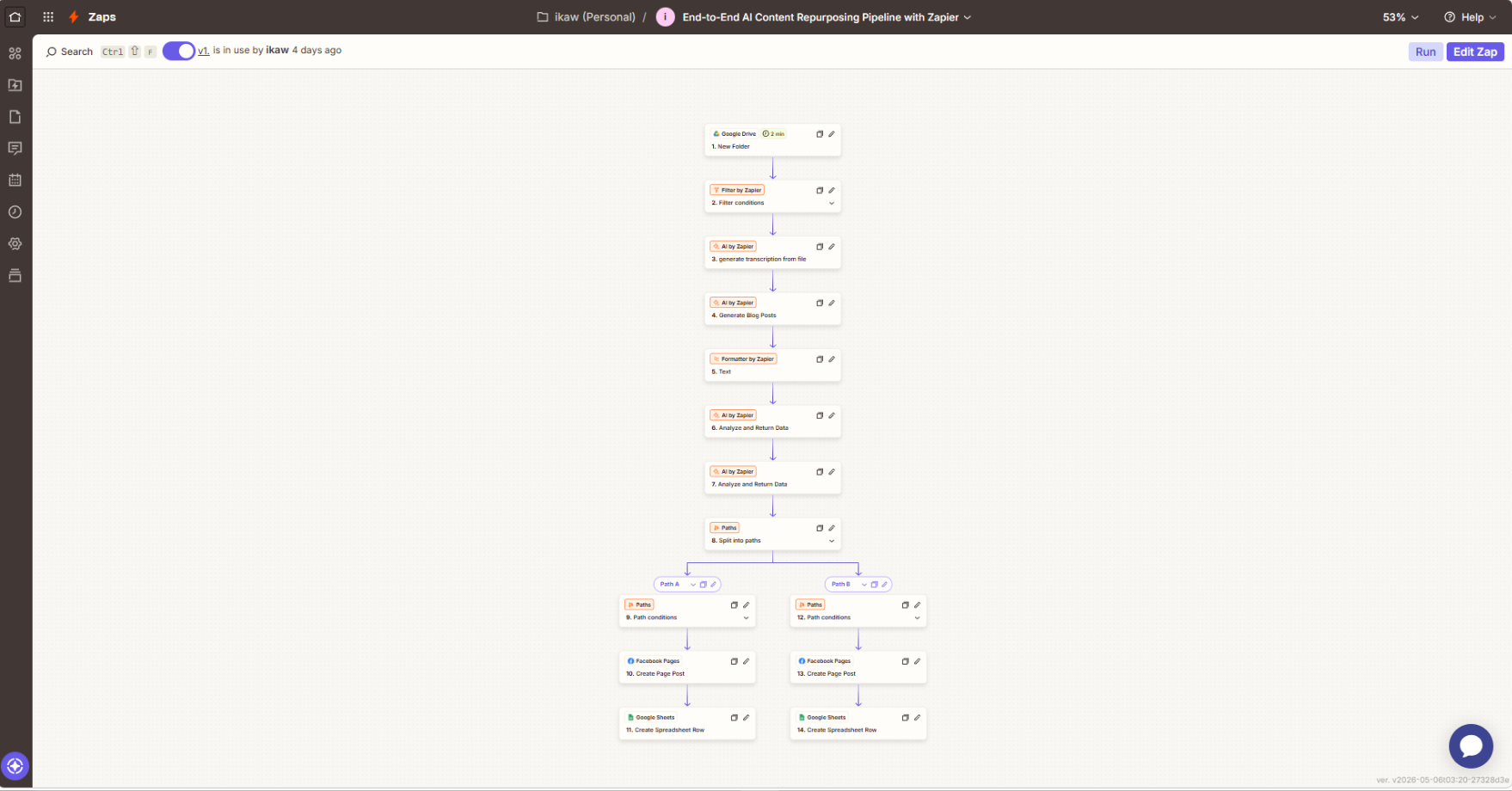 End-to-End AI Content Repurposing Pipeline with Zapier